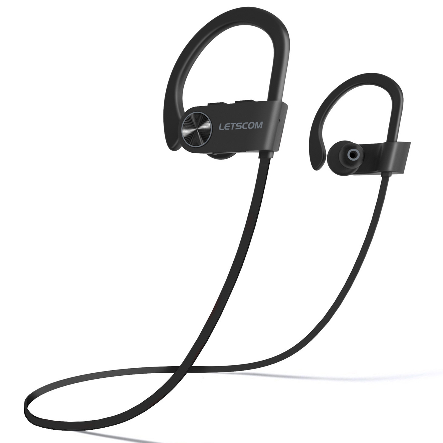 LETSCOM U8I Bluetooth Headphones V5.0 IPX7 Waterproof, HiFi Bass Stereo Sweatproof Earbuds - image 1 of 7