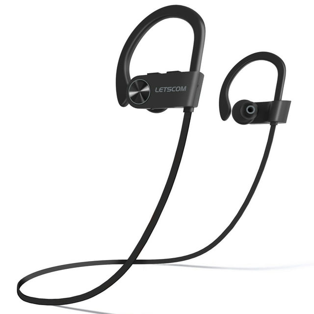 LETSCOM U8I Bluetooth Headphones V5.0 IPX7 Waterproof, HiFi Bass Stereo Sweatproof Earbuds