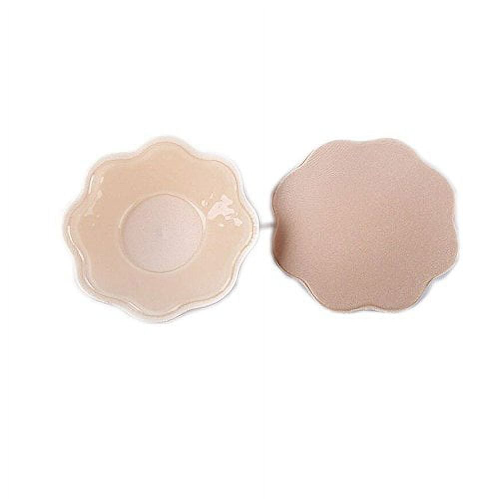 LETSP Women&Man Silicone Reusable Adhesive Pasties Nipple Covers Breast  Petals (Cotton Cloth Fabric-Flower-Skin Color(1pairs)) 