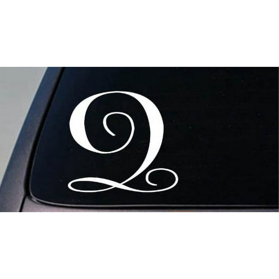 LETTER Q 6" monogram sticker decal truck car window teach craft initials *D788*