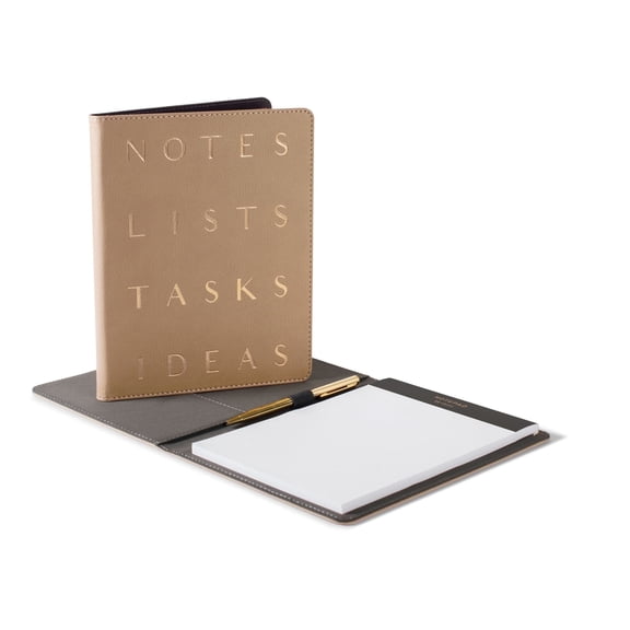 Fringe Studio LTR Stack Khaki Faux Leather Padfolio with Pen, 6.5"x 8.3", 50 Pages