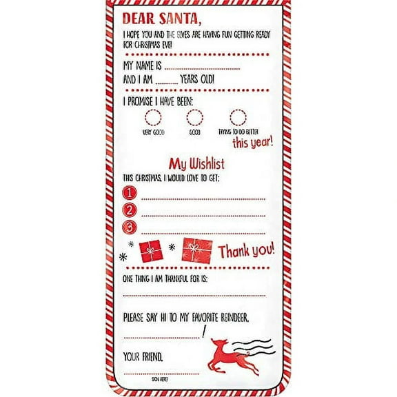 LETTER TO SANTA CLAUS Card Making Kit Christmas List Kids Party Game Presents