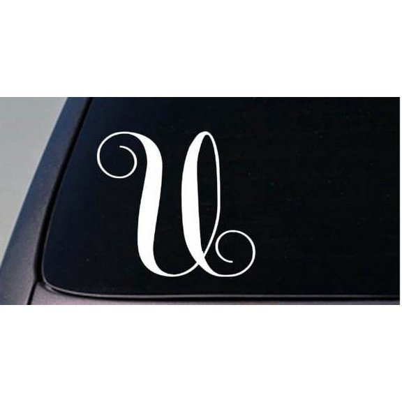 LETTER U 6" monogram sticker decal truck car window teach craft initials *D792*