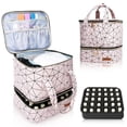 thumbnail image 1 of LEUCHTAMOR Upgraded Nail Polish Bag Organizer Case, Large Nail Polish Carrying Bag Holds a Nail Light and 30 Nail Polish Bottles [15ml/0.5 fl.oz]-Pink, 1 of 7