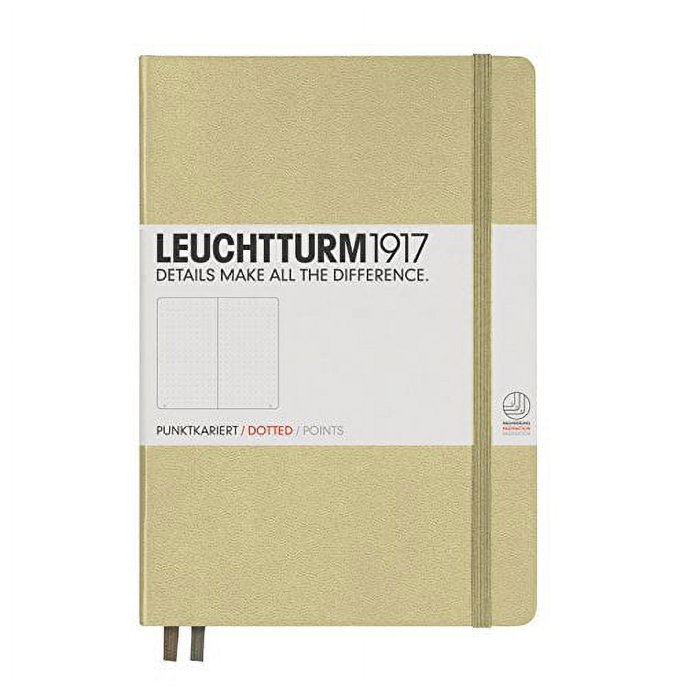 LEUCHTTURM1917 - Medium A5 Dotted Hardcover Notebook (Sand) - 251 Numbered  Pages