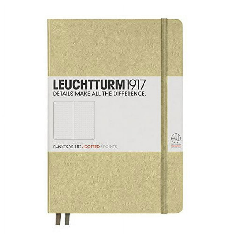 LEUCHTTURM1917 - Medium A5 Dotted Hardcover Notebook (Sand) - 251 Numbered  Pages