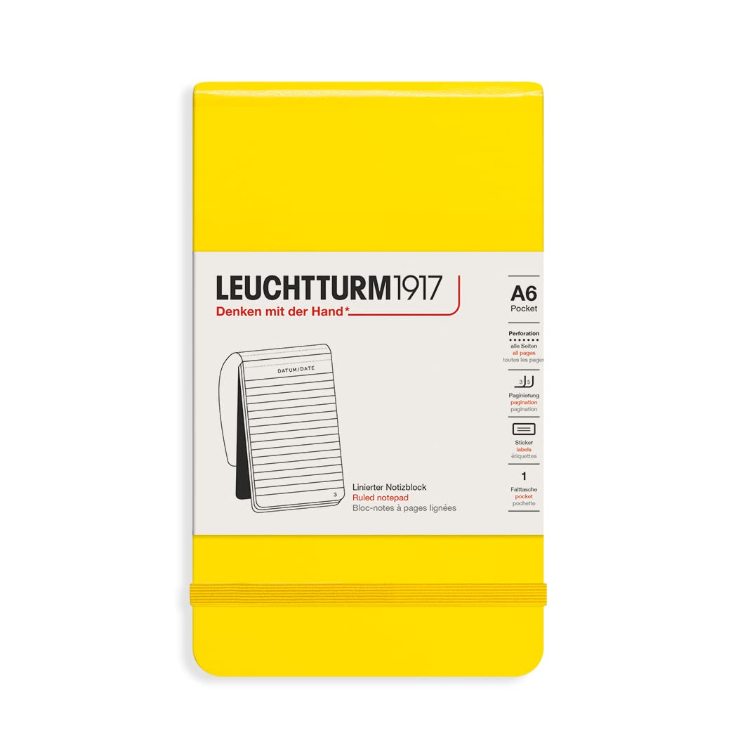 LEUCHTTURM1917 - Pocket Notepad A6-184 Ruled Micro-Perforated Pages ...
