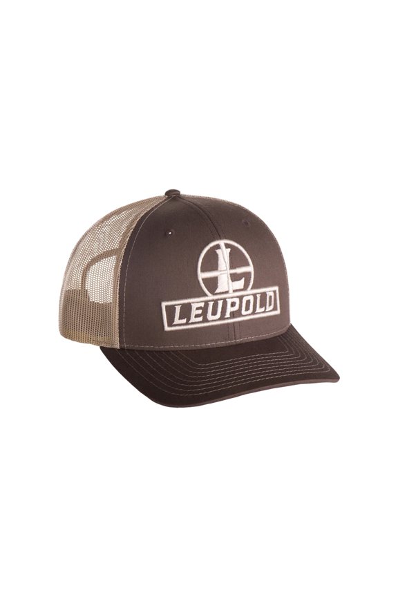 Reticle Trucker Hat, Brown/Khaki, Mid-Profile, Snap-Back, Adjustable, One Size (180424)