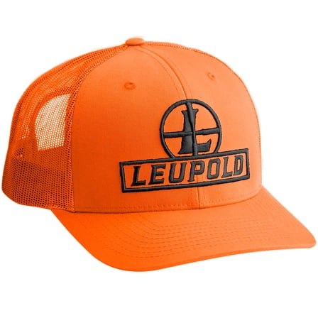 LEUPOLD Unisex Leupold Reticle Snap-Back Blaze Orange Trucker Hat, OSFA (178013)