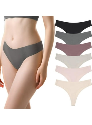 Deago 4-12 Pack Seamless Thongs for Women No Show Thong Underwear Low Rise  Breathable Bikini Panties S-XL