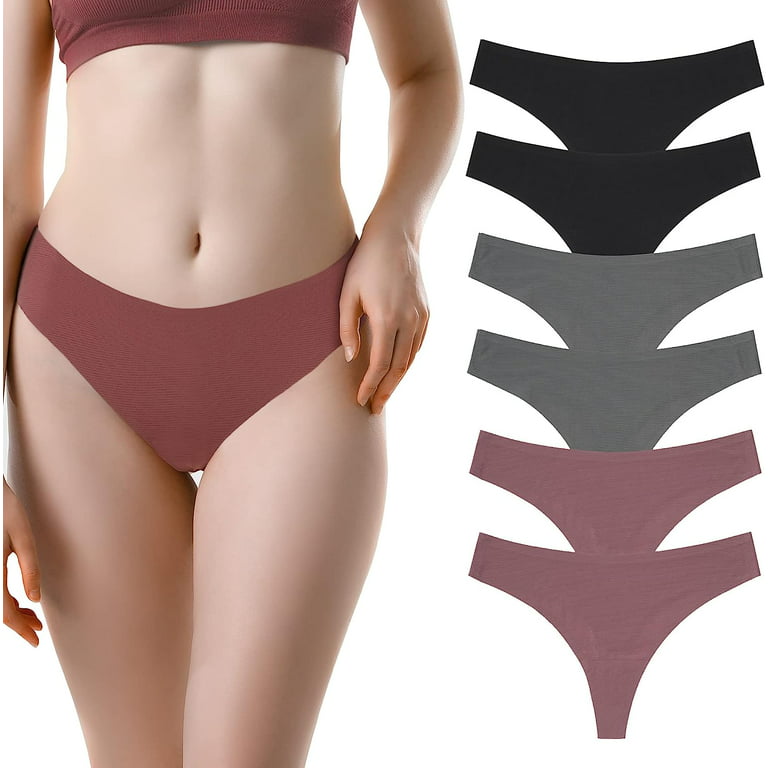 LEVAO 6 Pack Seamless Underwear for Women V-shaped Waist Stretch Cheeky No  Show Panty Hipster Bikini Panties at  Women's Clothing store