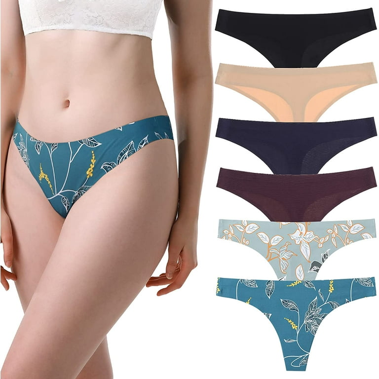 Buy LEVAO Seamless Thongs for Women No Show Briefs Stretch Printed Underwear  Sexy G-String Thongs Multipacks Online at desertcartAntigua and Barbuda