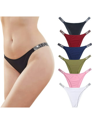 OVTICZA Sexy T-Back G-String Thongs for Women Plus Size Tangas Stretch Low  Rise Panties Underwear L Blue 
