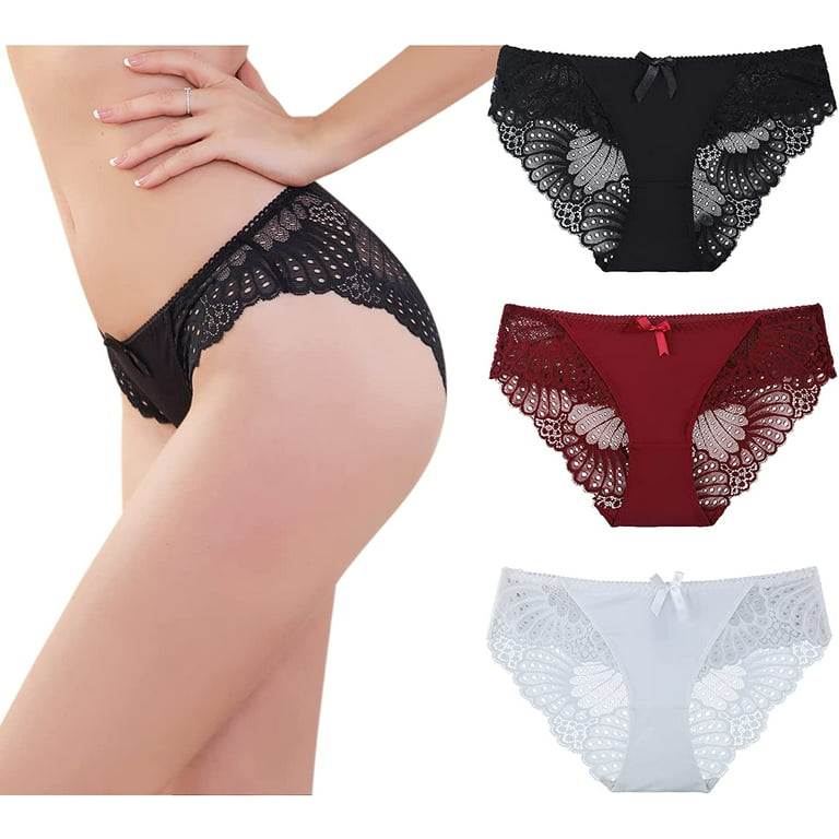 LEVAO Women Cheeky Underwear Soft Stretch Briefs Low Rise Lace