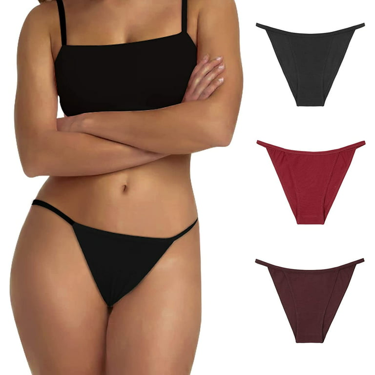  INNERSY Womens High Cut String Bikini Panties Stretchy Sexy Cotton  Underwear 6-Pack