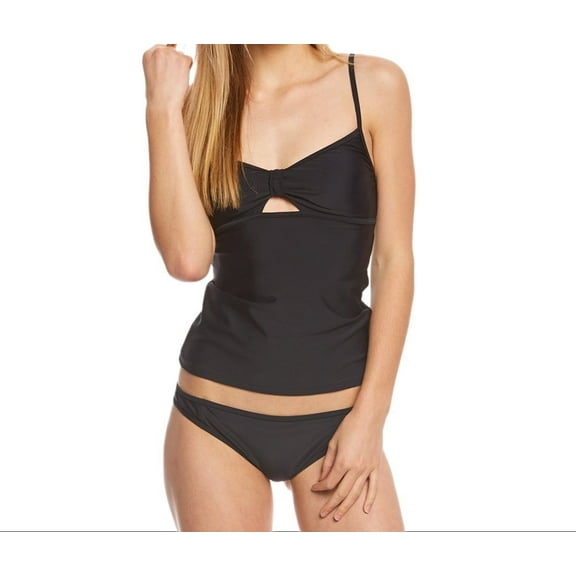 LEVEL SIX Women's Sea Breeze Swim Tankini Top, Black, Medium