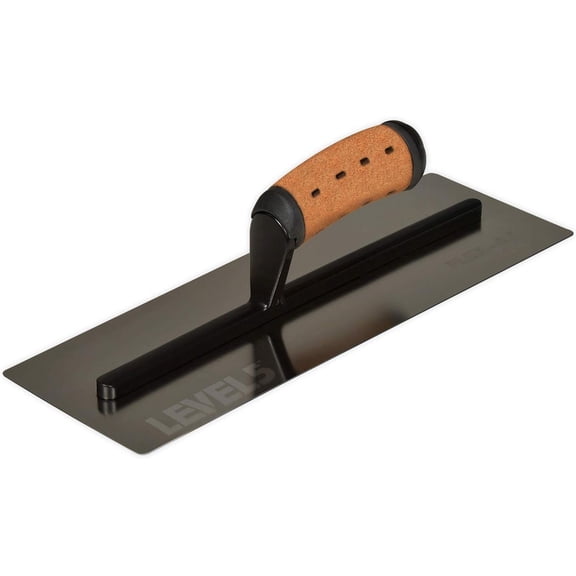 LEVEL5 14" x 4.75" Flex Drywall Curved Trowel, 0.5MM Blade | Triple-Hardened Stainless Steel, High-Impact Handle | Sheetrock Gyprock Wall-Board Plasterboard | 4-989