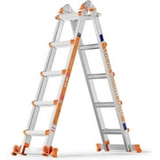 LEVELEVE 17FT Multi Position Ladder,A Frame 5 Step Ladder with Stabilizer Bar & Wheels,332 lbs Security Load Extension Ladder for Stairs Home Indoor Outdoor Roof
