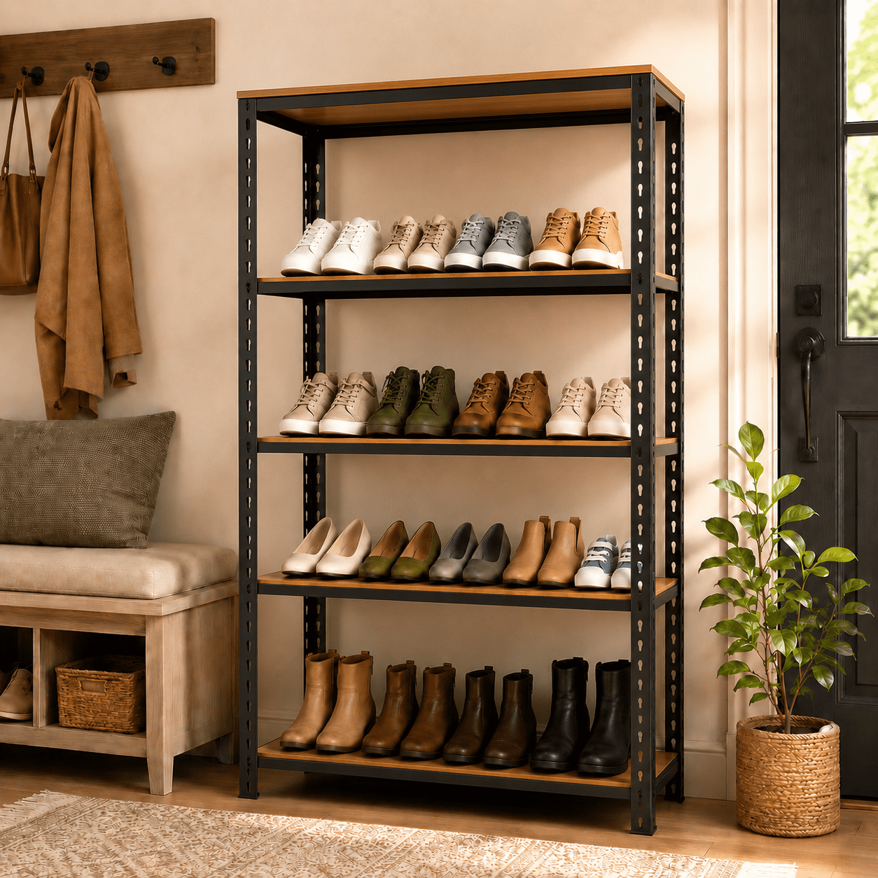 Metal Table With Storage Rack LEVELEVE 5-Tier Heavy Duty Metal Storage Shelf - 2020 lbs Capacity ...