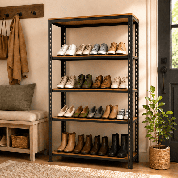 LEVELEVE 5-Tier Heavy Duty Metal Storage Shelf - 2020 lbs Capacity, Adjustable Utility Rack for Multipurpose Spaces, 35"W x 16"Dx 70"H