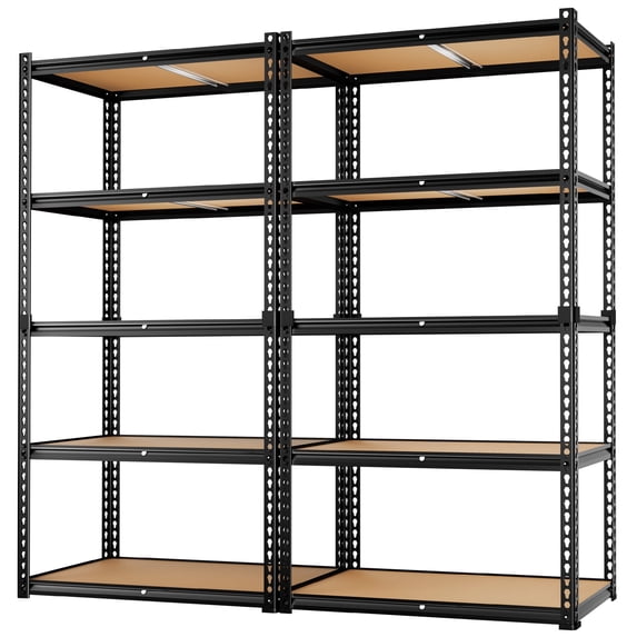 LEVELEVE 5-Tier Heavy Duty Storage Shelf, 2000LBS Load Capacity - Adjustable Metal Utility Rack, 16"D x 35"W x 73"H for Garage, Kitchen, Pantry & More, 2 Pack