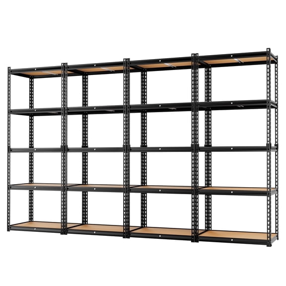LEVELEVE 5-Tier Heavy Duty Storage Shelf, 2000LBS Load Capacity - Adjustable Metal Utility Rack, 16"D x 35"W x 73"H for Garage, Kitchen, Pantry & More, 4 Pack