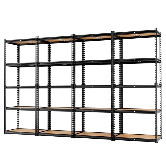 LEVELEVE 5-Tier Heavy Duty Storage Shelf, 2000LBS Load Capacity - Adjustable Metal Utility Rack, 16"D x 35"W x 73"H for Garage, Kitchen, Pantry & More, 4 Pack