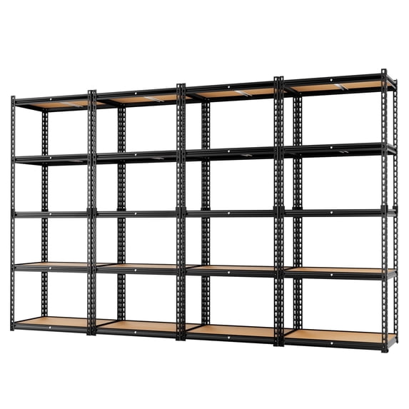 LEVELEVE 5-Tier Heavy Duty Storage Shelf, 2000LBS Load Capacity - Adjustable Metal Utility Rack, 16"D x 35"W x 73"H for Garage, Kitchen, Pantry & More, 4 Pack