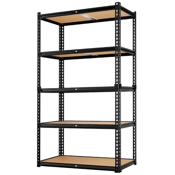 LEVELEVE 5-Tier Heavy Duty Storage Shelf, 2000LBS Load Capacity - Adjustable Metal Utility Rack, 16"D x 35"W x 73"H for Garage, Kitchen, Pantry & More