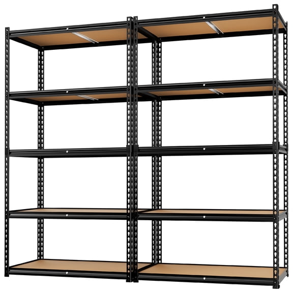 LEVELEVE 5-Tier Heavy Duty Storage Shelf, 2000LBS Load Capacity - Adjustable Metal Utility Rack, 18"D x 48"W x 73"H for Garage, Kitchen, Pantry & More, 2 Pack