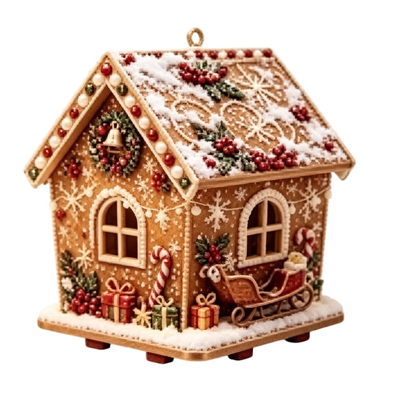 LEVEO 3D Wooden Christmas House Diamond Art Kit for Adults, 3D Christmas House Diamond Painting Kit,DIY Hanging Christmas Ornaments & Wall Decor Gift(#B)