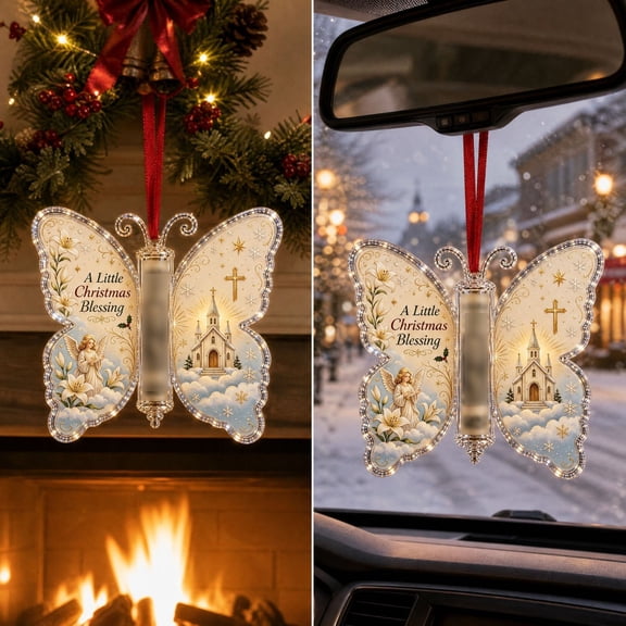LEVEO Christmas Cash Gift Butterfly Ornament,Butterfly Money Holder with Acrylic,Acrylic Holiday Money Holder,Suitable for gifting to grandchildren, teens, family, friends and coworkers(#I)
