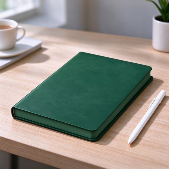 LEVEO Deep Green Blank Notebook with White Gel Pen,Writing & Sketch Journal,Minimal Aesthetic Sketch Journal,Blank Pages for Journaling, Art Doodles & Daily Notes