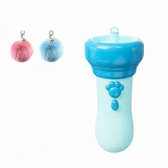 LEVEO Electric Cat Teaser with Retractable Rope Launcher,Electric Cat Wand Toy for Indoor Cats,Fully Automatic Cats Wand Toy Funny Interactive Cats Toys,Keeps Your Feline Friend Active(Blue)