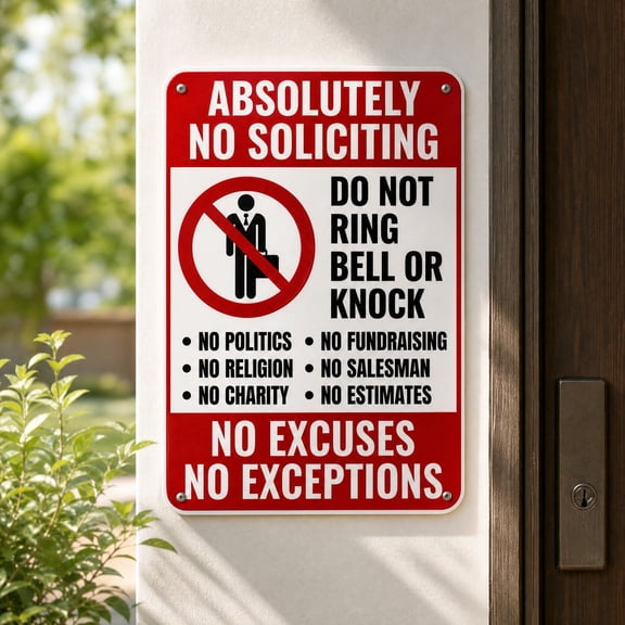 LEVEO Iron No Soliciting Sign for Home,Do Not Knock Please Dont Ring Doorbell,No Silication Solicitors Soliciting Sign,Perfect for Front Door or House Entrance