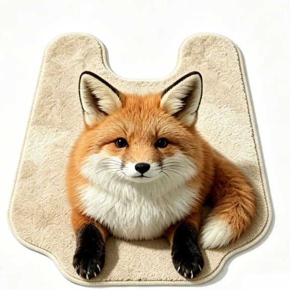 LEVEO Quick Dry Diatomaceous Earth U-Shaped Toilet Mat, Flat 3D Illusion Animal Contour Bath Rug for Bathroom, 20x16"(#B)