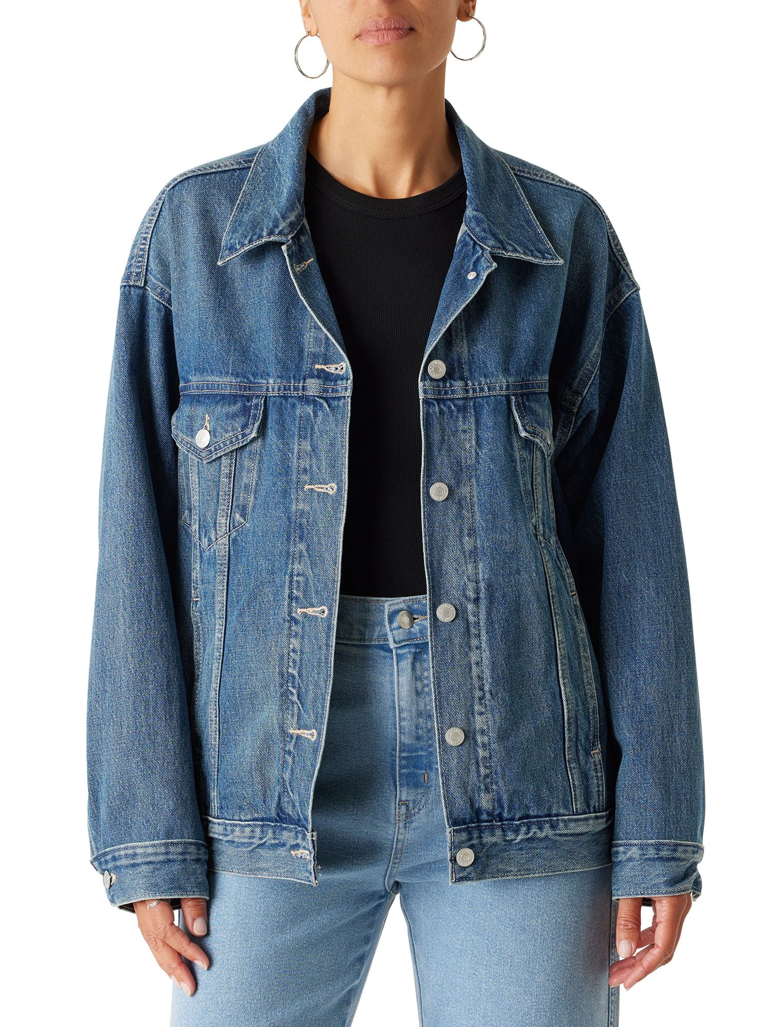 Levi Strauss Signature Women's Loose Trucker Jacket - Walmart.com