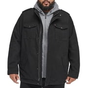 LEVIS MENS COTTON HOODED MILITARY JACKET REGULAR & BIG & TALL MEN LT - BLACK