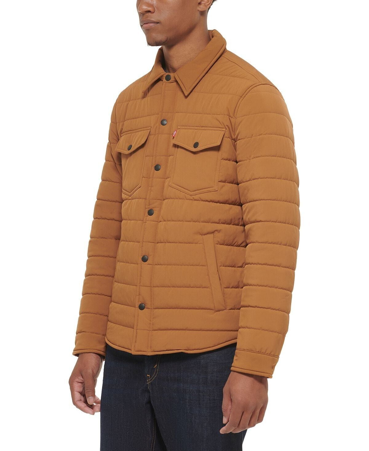 LEVI S Men s Quilted Shirt Jacket WORKER BROWN Size S MSRP 130 Walmart