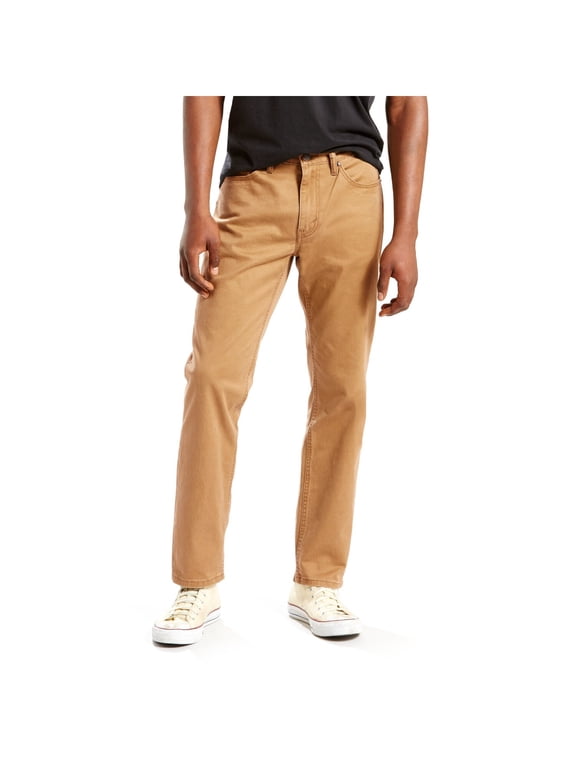 Mens Brown Stretch, Tapered, Athletic Fit Denim Jeans 52X30