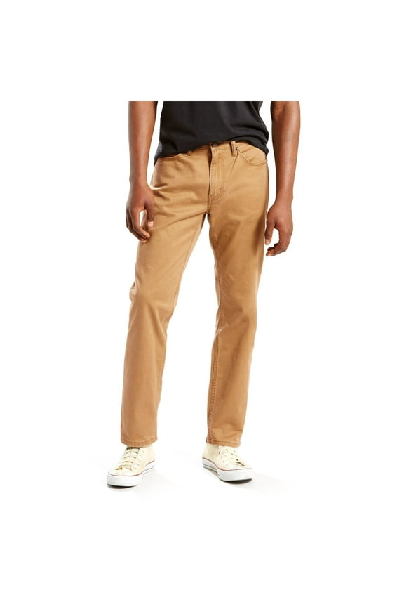 Mens Brown Stretch, Tapered, Athletic Fit Denim Jeans 52X30