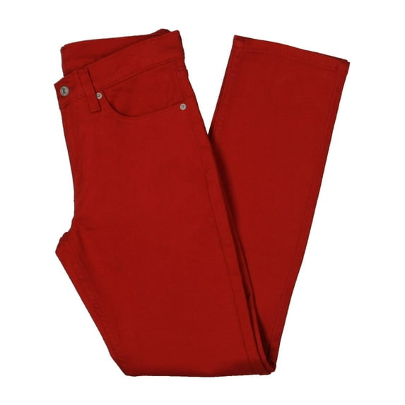 LEVI'S Mens Red Straight Leg, Stretch, Slim Fit Cotton Pants 31 X 30