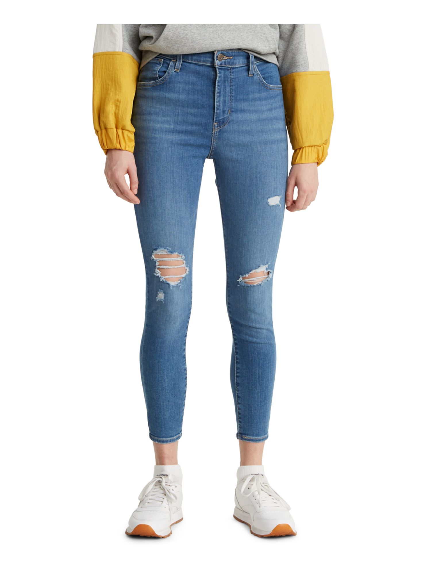 levi's 720 distressed high rise super skinny jeans