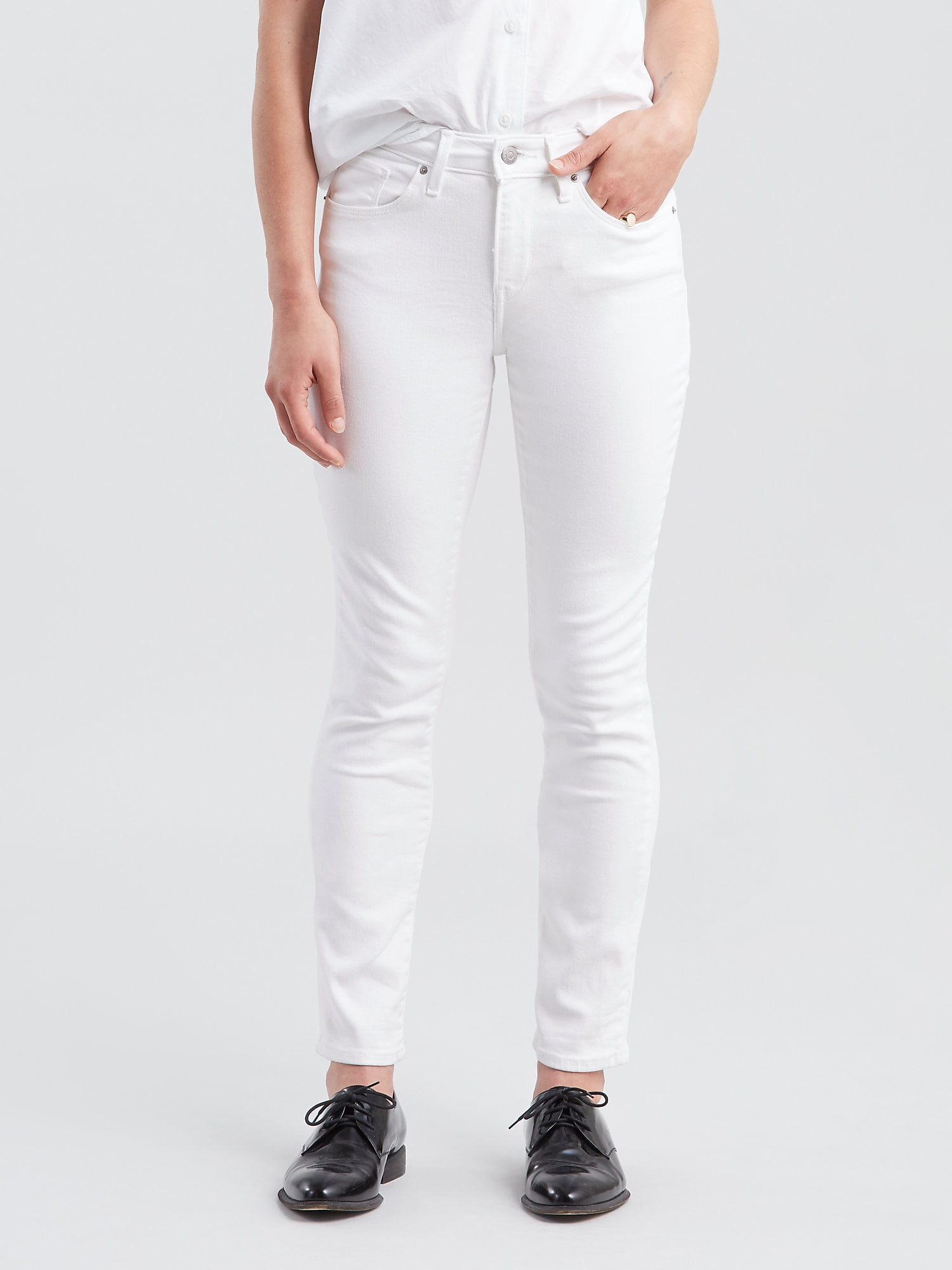 Ladies white levi jeans discount