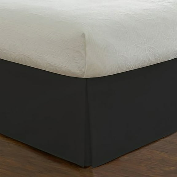 LEVINSOHN TEXTILE Basic Microfiber Tailored Bedskirt with 14-inch Drop Black Full