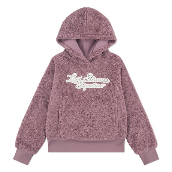 Levi Strauss Signature Girls Boucle Hoodie, Size 4-16