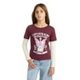 thumbnail image 1 of Levi Strauss Signature Girls Long Sleeve Two-fer Graphic Tee, Sizes 4-16, 1 of 8