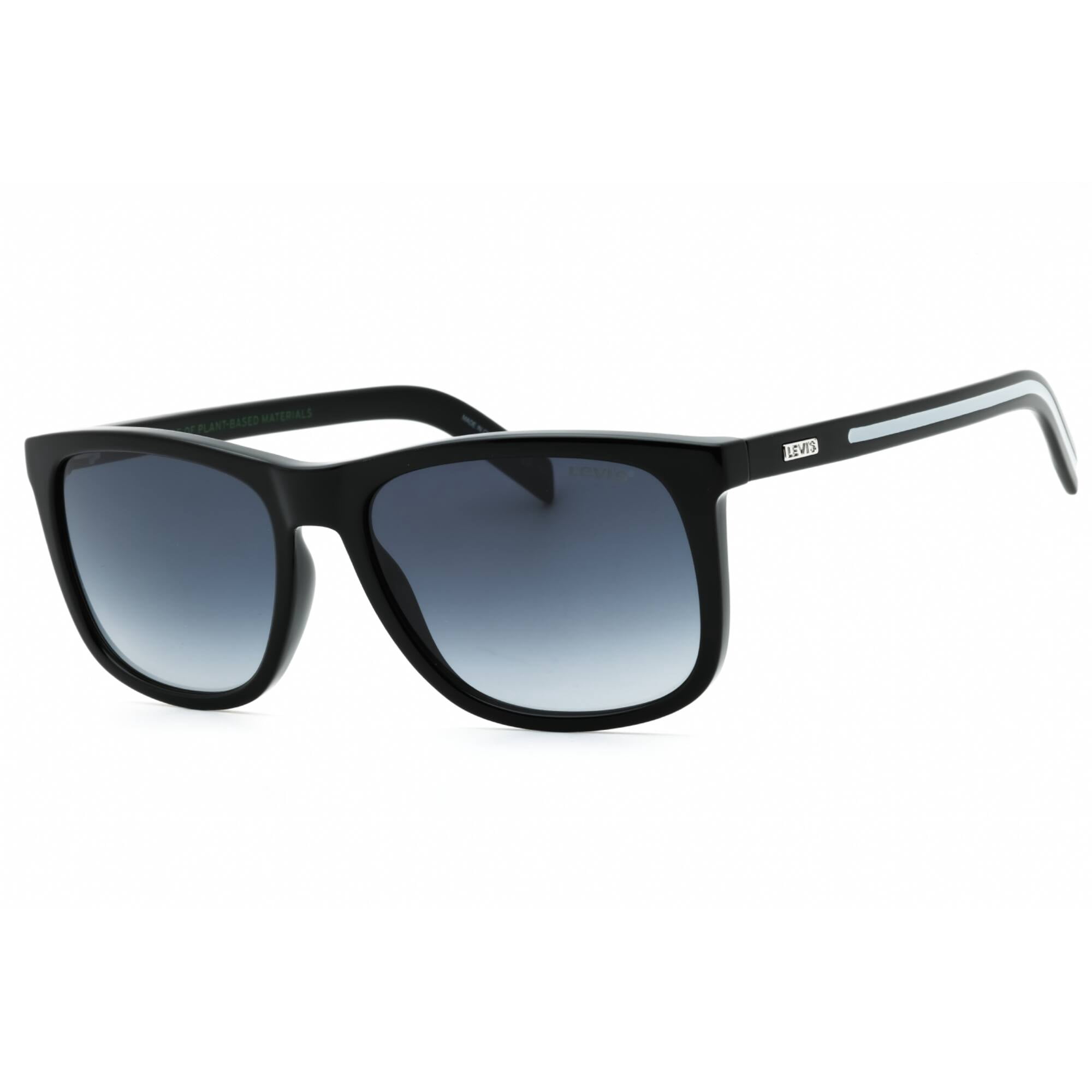 Levis LV 5025/S 08079O 56mm Rectangle Sunglasses Men's Black
