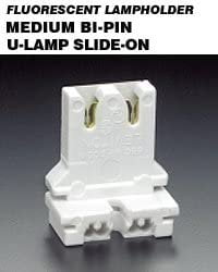 Leviton White Medium Base Fluorescent Lamp Holder with Wall Plate
