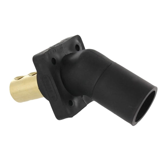 LEVITON 3R, 4X, 12 Taper Nose Angled Receptacle, Male, Black 16R27-UE